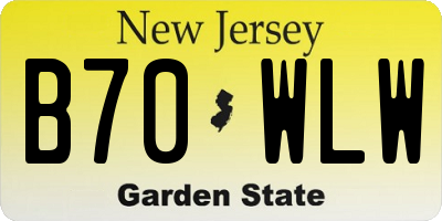 NJ license plate B70WLW