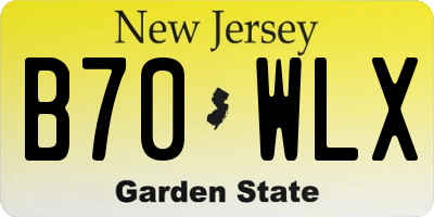 NJ license plate B70WLX