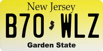 NJ license plate B70WLZ