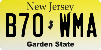 NJ license plate B70WMA