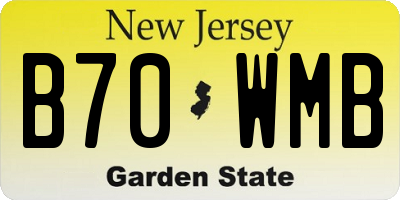NJ license plate B70WMB