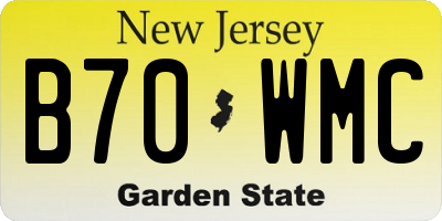 NJ license plate B70WMC