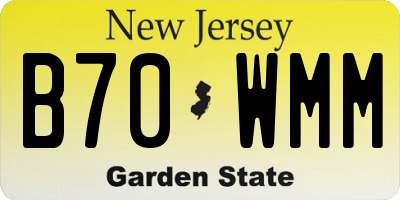 NJ license plate B70WMM