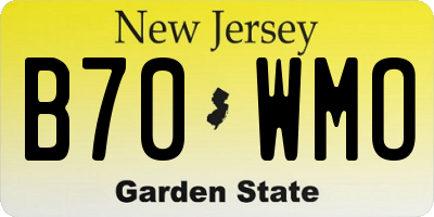 NJ license plate B70WMO