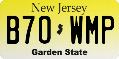 NJ license plate B70WMP