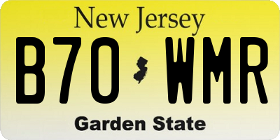 NJ license plate B70WMR