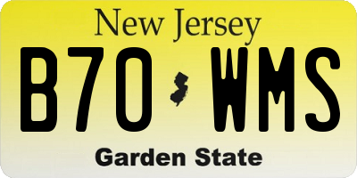 NJ license plate B70WMS