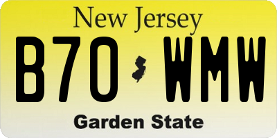 NJ license plate B70WMW