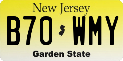 NJ license plate B70WMY