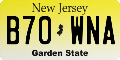 NJ license plate B70WNA