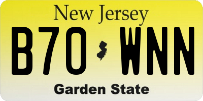 NJ license plate B70WNN