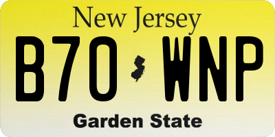 NJ license plate B70WNP
