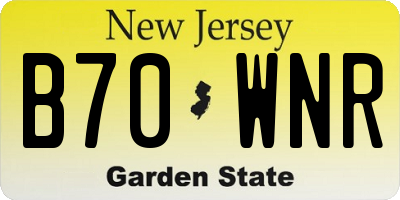 NJ license plate B70WNR