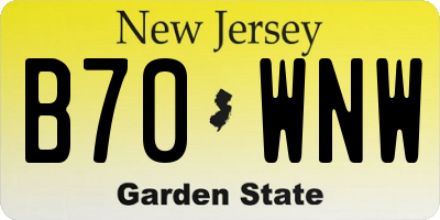 NJ license plate B70WNW