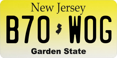 NJ license plate B70WOG