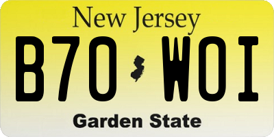 NJ license plate B70WOI
