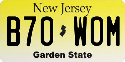 NJ license plate B70WOM
