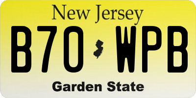 NJ license plate B70WPB