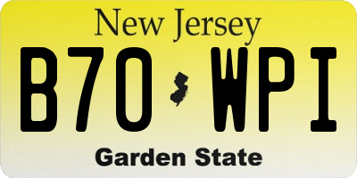 NJ license plate B70WPI