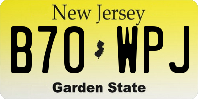 NJ license plate B70WPJ