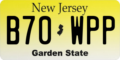 NJ license plate B70WPP