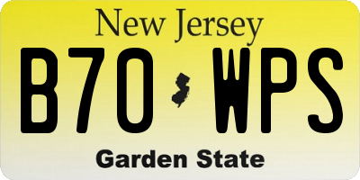 NJ license plate B70WPS