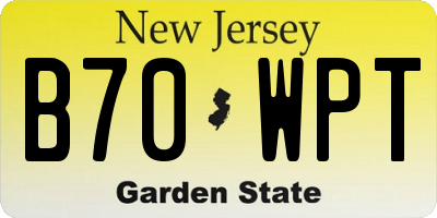 NJ license plate B70WPT