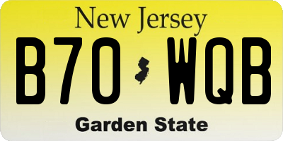 NJ license plate B70WQB