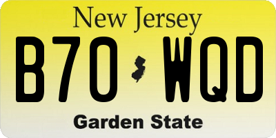 NJ license plate B70WQD