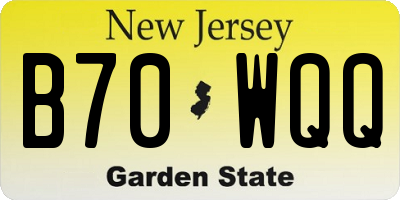 NJ license plate B70WQQ