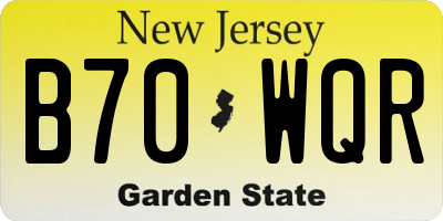 NJ license plate B70WQR