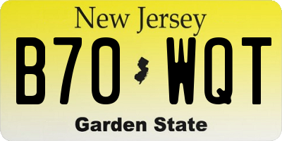 NJ license plate B70WQT