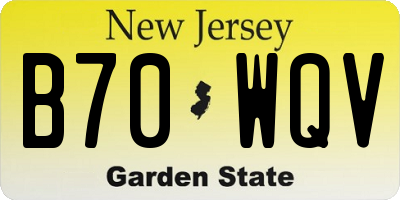 NJ license plate B70WQV