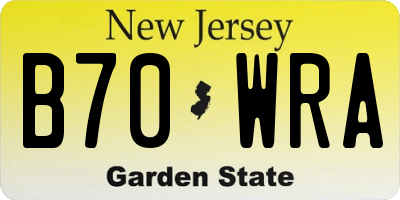 NJ license plate B70WRA