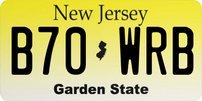 NJ license plate B70WRB