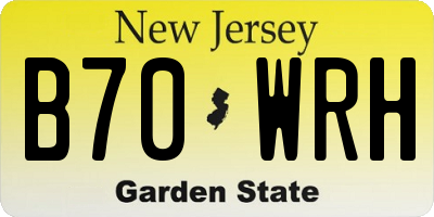 NJ license plate B70WRH