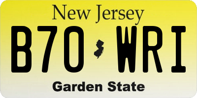 NJ license plate B70WRI