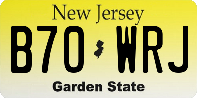 NJ license plate B70WRJ