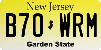 NJ license plate B70WRM
