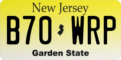 NJ license plate B70WRP