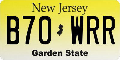 NJ license plate B70WRR