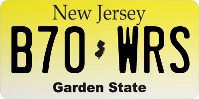 NJ license plate B70WRS