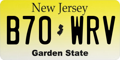 NJ license plate B70WRV