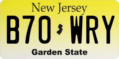 NJ license plate B70WRY