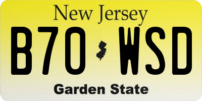 NJ license plate B70WSD