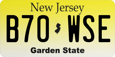 NJ license plate B70WSE