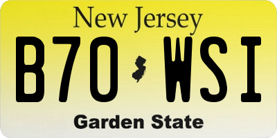 NJ license plate B70WSI