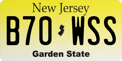 NJ license plate B70WSS