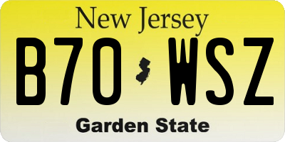 NJ license plate B70WSZ
