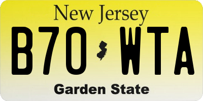 NJ license plate B70WTA